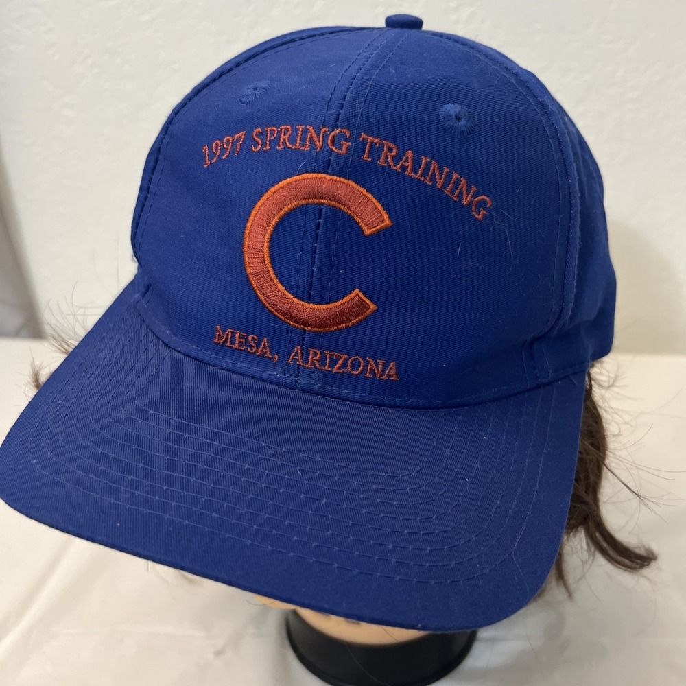 Vintage Chicago Cubs Snapback Baseball Cap Blue Orange 1997 Spring Training AZ